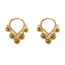 New Stainless Steel Gold Hoop Earrings Women European and American Fashion Tasse - £6.90 GBP