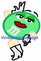 M&amp;M Candy Green Applique Machine Embroidery Design  - $4.00