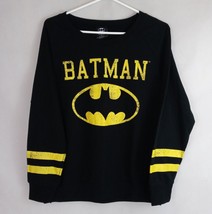 NWT DC Comics Batman Black &amp; Yellow Long Sleeve Shirt Junior Size XL 15/17 - £15.27 GBP