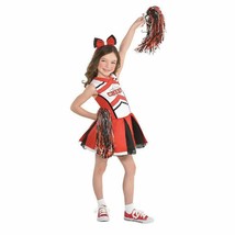 Cheerleader Girls Toddler 3-4 3T 4T Costume Black Red - £35.52 GBP