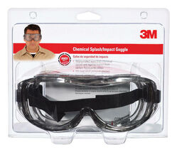 3M Chemical Splash Goggles Clear Lens Black Frame - $13.95