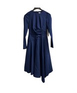 Kay Unger Tea Dress Womens 6 Navy Blue A Line Asymmetrical Midi Event Gala - €87,66 EUR