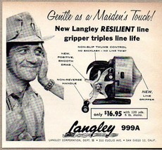 1960 Print Ad Langley Fishing Reels Model 999A Made in San Diego,CA - $9.88