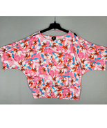 JM Collection Blouse Women&#39;s XL Island Breeze Pattern Dolman Pink Cutout... - £14.83 GBP