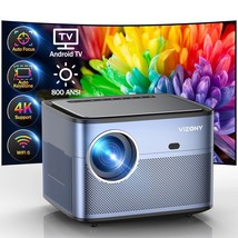 [Auto Focus/Keystone] Android Tv Projector 4K With Netflix Built In, 800... - $533.99
