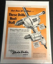 Vintage 1943 Black &amp; Decker Portable Drill Ad &quot; These Won&#39;t Stall&quot; - $6.92