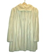 Authentic Long Hair Beaver Fur Coat Uptone Womens Medium w Belt Cream 1S... - £427.18 GBP