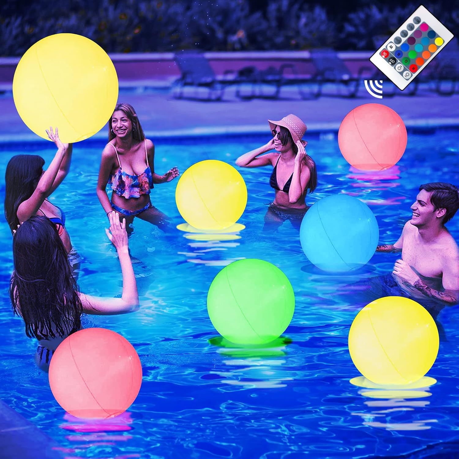 Large Floating And Inflatable Led Glow In The Dark Beach Ball Toy With Color Cha