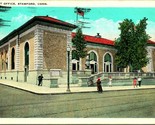 United States Post Office Building Stamford Connecticut CT 1929 WB Postcard - $3.91