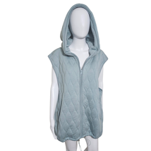 NEW Free People Womens Vest Jacket LT Green Dream Big Quilted Hooded Ful... - £65.97 GBP