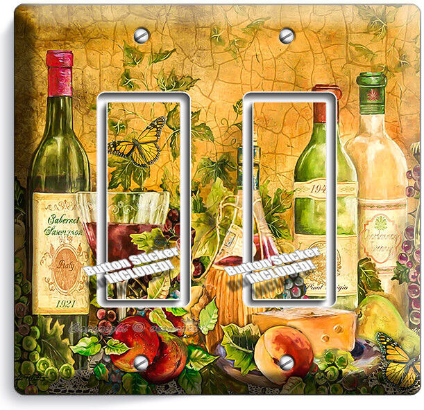 RUSTIC TUSCAN KITCHEN WINE BOTTLE WINE GLASS LIGHT SWITCH OUTLET ART WALL PLATES Item image 14