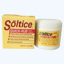 Soltice Quick Rub Topical Pain Reliever, 3 oz Greaseless Arthritis New - $33.65