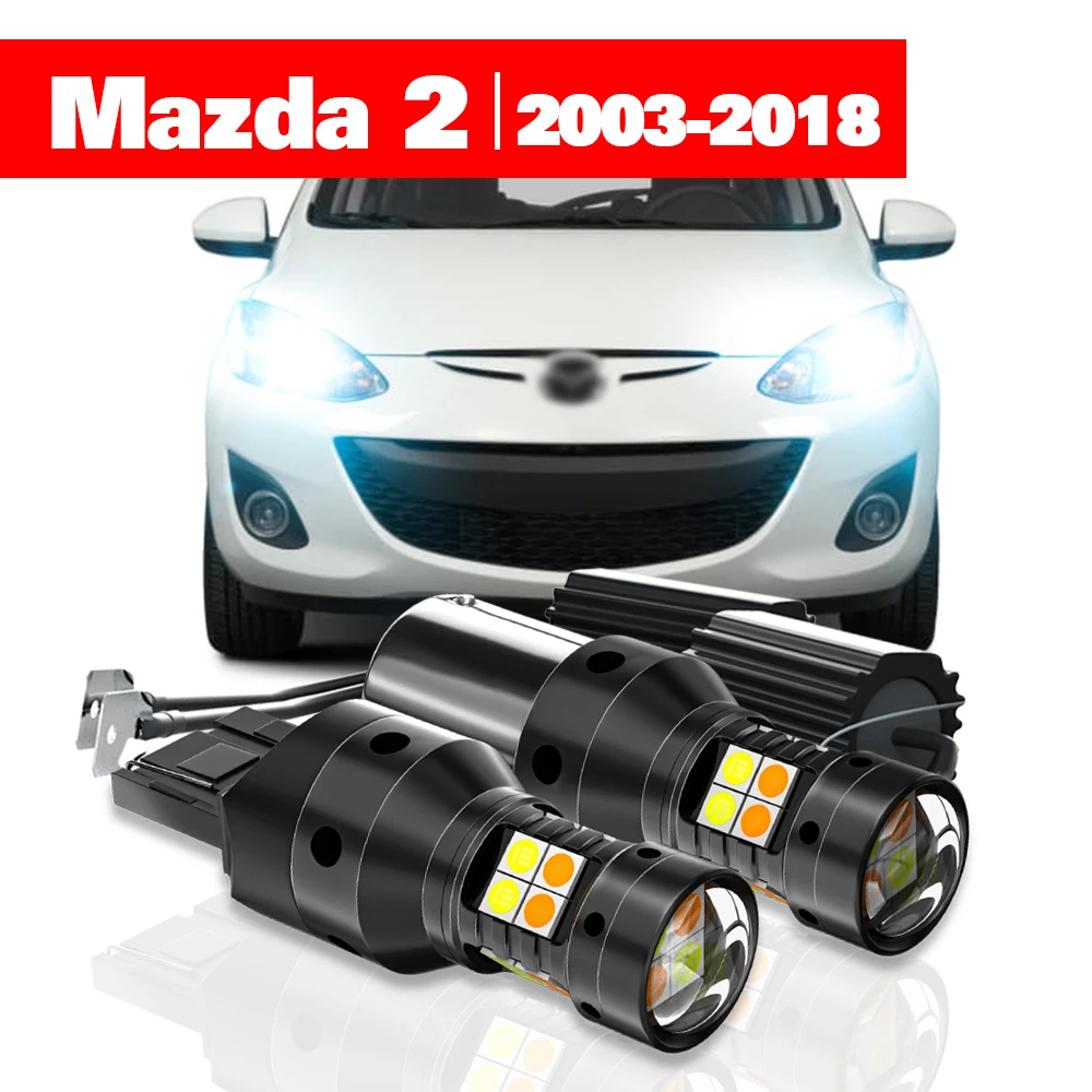 For Mazda 2 DY DE DH DL DJ 2003-2018 2pcs LED Dual Mode Turn Signal+Daytime - £32.80 GBP