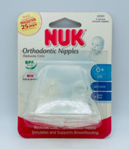Nuk Orthodontic Narrow Silicone Nipples Slow Flow 0+M Reduces Colic 02551 - READ - $23.99