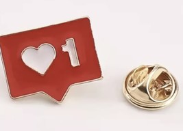 Instagram &amp; social media Heart icon, metal enamel pin, new - £4.33 GBP