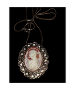 Old antique left facing lady cameo necklace - $105.85 CAD
