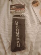 Bachelor Party Groomsman Crew Socks White Black Costume Accessory Weddin... - $10.00