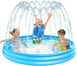 Splash Pad Sprinkler for Kids, Inflatable Splash Swimming Pool, 62&#39;&#39; Sprinkler - £15.55 GBP