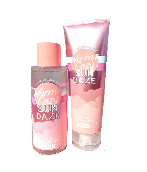 victoria's secret pink warm & cozy sun daze lotion & mist set