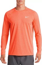Nike DRI-FIT Hydroguard Swim Shirt Mens M Orange Heather UPF 40+ NEW - £31.18 GBP