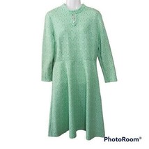Vintage Green &amp; White Geometric High Neck Dress. Size 18 - £29.45 GBP