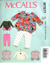 McCall&#39;s M7677 Infant Girls NB to XL Tops and Pants Sewing  Pattern New - £10.37 GBP