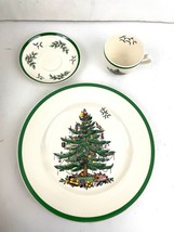 VTG Spode Christmas Tree Buffet Set Dinner Plate Cup Saucer 3 PC Set BOXED - $20.69
