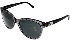 Versace Sunglasses Women Black Transparent Print Cat Eye VE4246B 5002/87 - £126.31 GBP