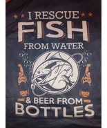 &quot;I Rescue Fish From Water&quot; and &quot;Beer From Bottles&quot; Mens 3XL Gildan Tee S... - €8,62 EUR