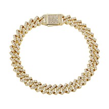 Men Bracelet 8mm Miami Cuban Chain With New Spring Clasp Full Iced Out Cubic Zir - £41.05 GBP