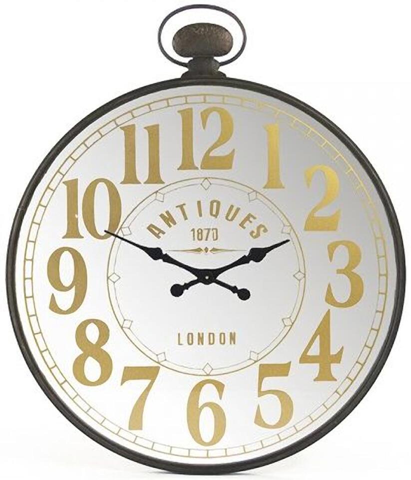 Wall Clock BURNELL Ivory Ebony Black Iron Mirror - £376.66 GBP