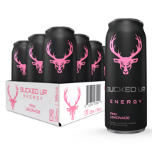 Bucked Up Energy Zero Sugar Energy Drink 16 ounce cans Pink Lemonade 12 Pack - £36.05 GBP