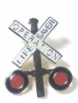 Operation Lifesaver Railroad Crossing Pin Train Safety Enamel Lapel Tie - $6.81