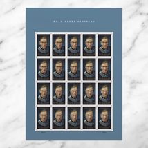Judge Ruther Bader Ginsberg 1 Sheet of 20 Postage Stamps - $20.00