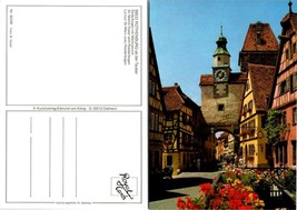 Germany Bavaria Rothenburg ob der Tauber St Marks Tower Roederbogen VTG Postcard - £7.39 GBP