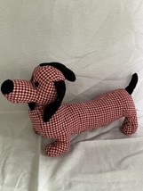 Dachshund Wiener puppy Dog plush Stuffed Animal 16&quot; Kids of America red white ch - £12.42 GBP