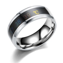Creative Temperature Jewelry Ring Stainless Steel Mood Emotion Feeling Intellige - £7.01 GBP