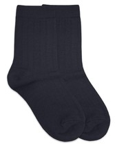 NEW Jefferies Socks Kids&#39; Cotton Ribbed Uniform Crew Socks Navy 1158 SIZE 9-1 - £3.85 GBP