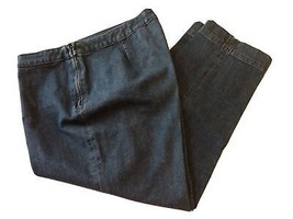 Coldwater Creek Woman Pants Size 10 Blue Denim Capri Flat Front Side Zipper - £11.24 GBP