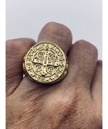 Vintage San Bernardino Ring Gold Edelstahl Stahl Glück Anhänger Wachs - £31.28 GBP