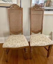 2 Vintage Stanley Furniture Italian Provincial Cane Back Dining Side Chair - £102.08 GBP