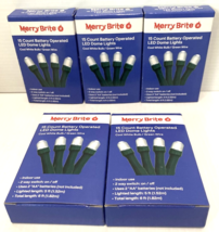 LED String Dome Lights Battery Operated 15 Count Cool White Merry Brite LOT OF 5 - £22.49 GBP