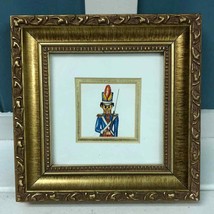 Mini 6” gold frame with tiny toy nutcracker picture - $26.93
