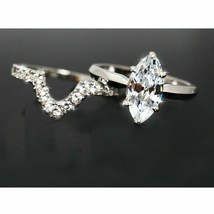 2.5ct Round Simulated Diamond Engagement Ring Wedding Band 14k White Gold Plated - $93.49