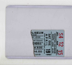 ORIGINAL VINTAGE April 19 1969 Jimi Hendrix Concert Ticket Stub Houston ... - $989.99