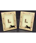 Vintage Lasercraft 2.5&quot;x3.5&quot; Bow Wow Dog Puppy Themed Wood Frame - £7.43 GBP