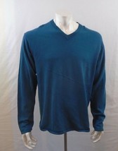 Weir Golf Pima Cotton Men&#39;s V Neck Long Sleeve Blue Sweater Size Large - £8.55 GBP