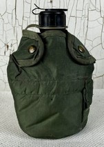 US Military Plastic Canteen with Green Cover And Cup / Metal Wire Cres B... - $24.10