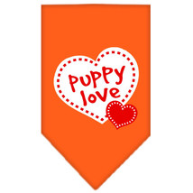 Puppy Love Screen Print Bandana Orange Size Large - £9.26 GBP
