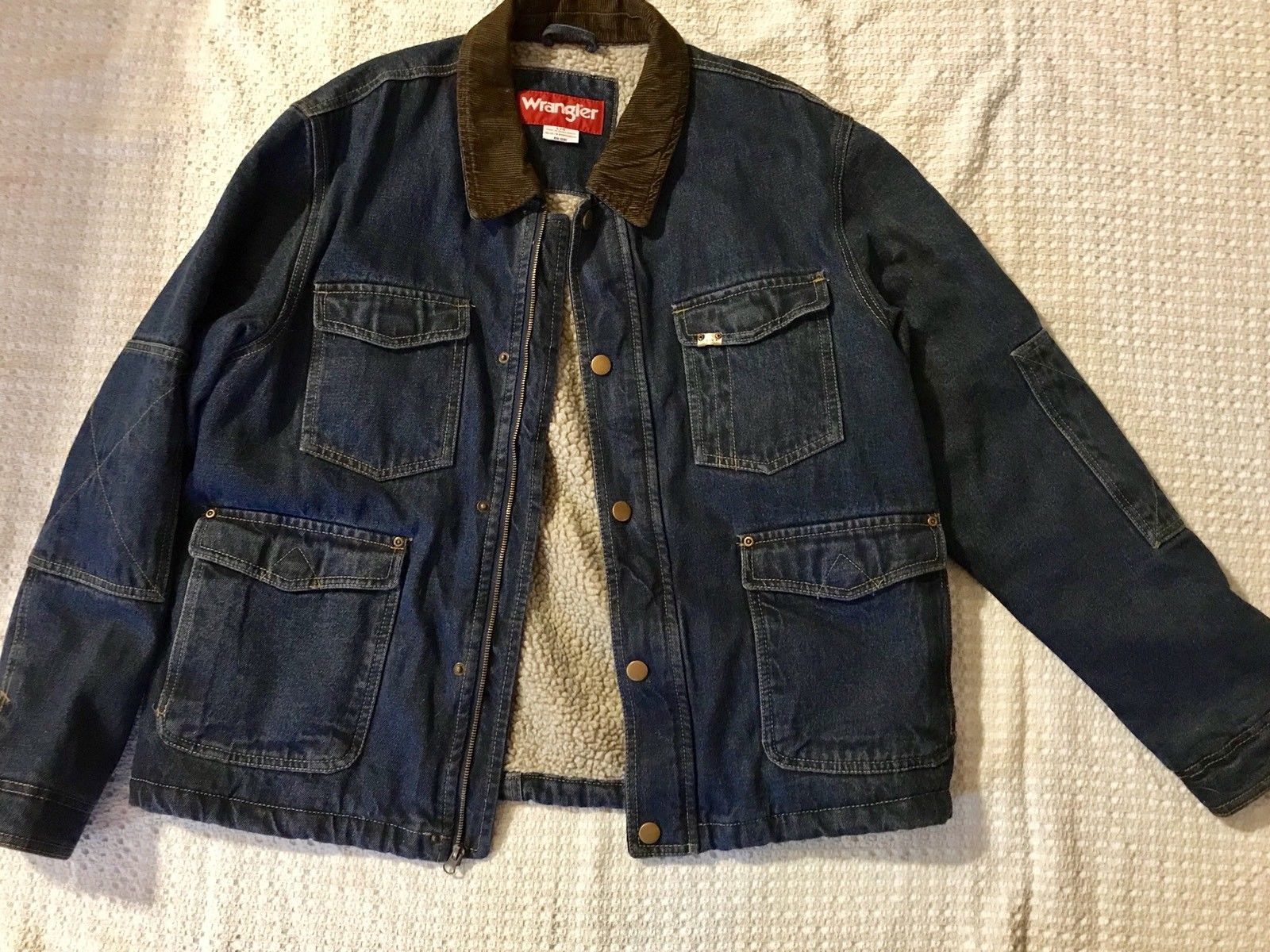 Primary image for Wrangler Blue Jean Coat Lined Large Unisex New